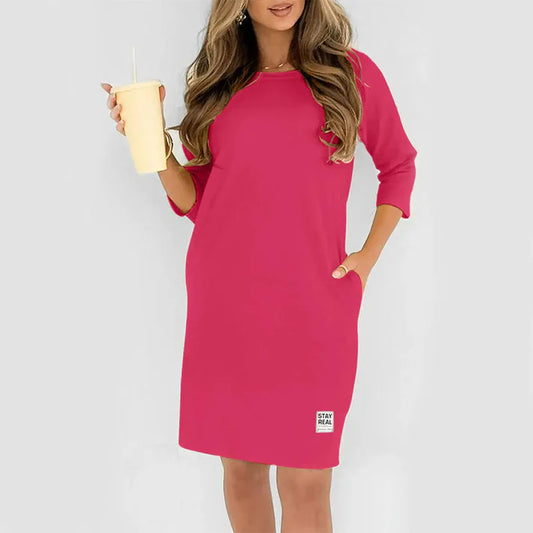 Women’s Casual Loose Crew Neck T-Shirt Dress