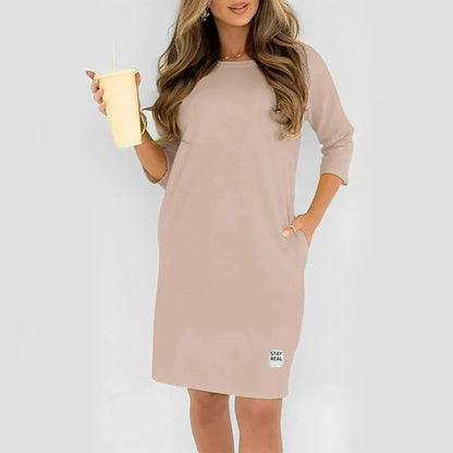 Women’s Casual Loose Crew Neck T-Shirt Dress