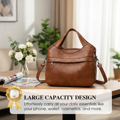 Women’s Soft Leather-Look Crossbody Handbag