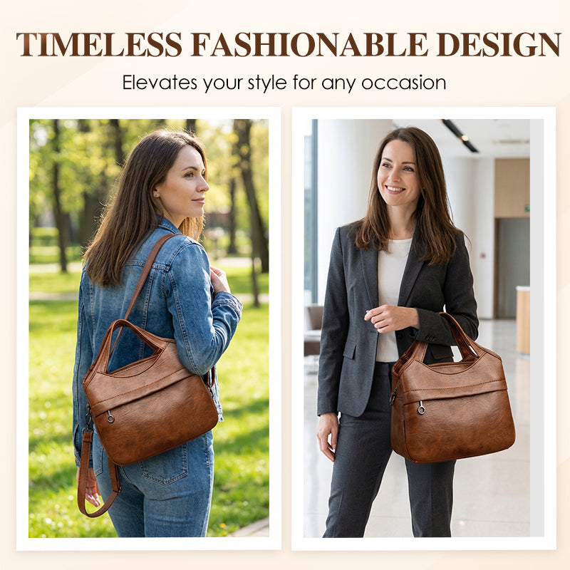 Women’s Soft Leather-Look Crossbody Handbag