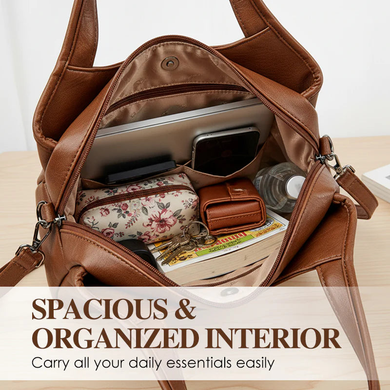 Women’s Soft Leather-Look Crossbody Handbag