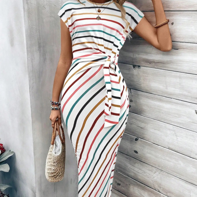 Women’s Seralina Colour-Block Tie Waist Maxi Dress