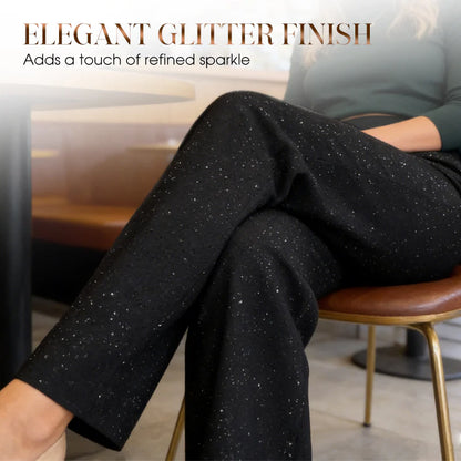 Women's High-Waisted Glitter Trousers