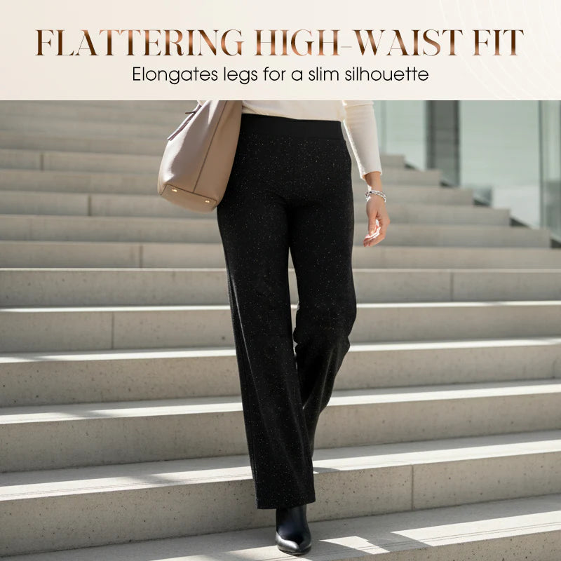 Women's High-Waisted Glitter Trousers