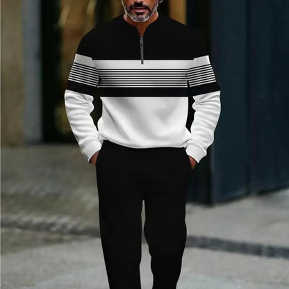 Men’s Modern Graphic Quarter Zip Tracksuit Set