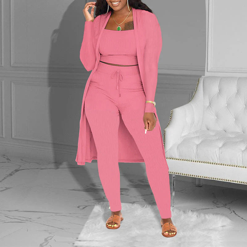 Women’s Arlisse Ribbed Three-Piece Lounge Set