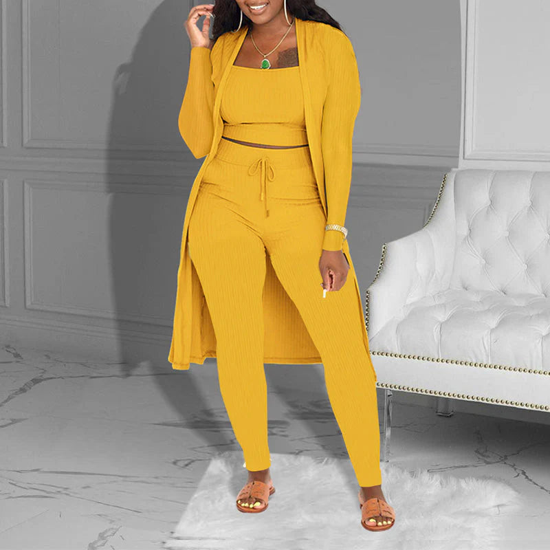 Women’s Arlisse Ribbed Three-Piece Lounge Set