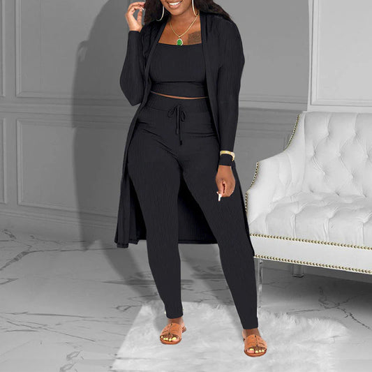 Women’s Arlisse Ribbed Three-Piece Lounge Set