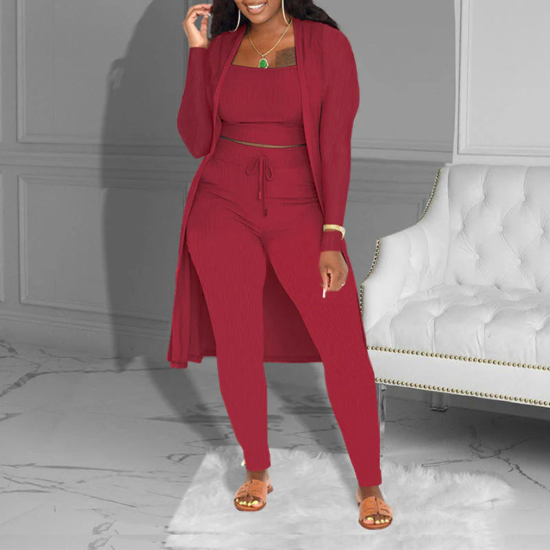 Women’s Arlisse Ribbed Three-Piece Lounge Set