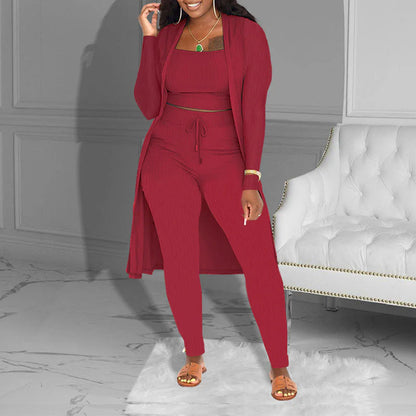 Women’s Arlisse Ribbed Three-Piece Lounge Set