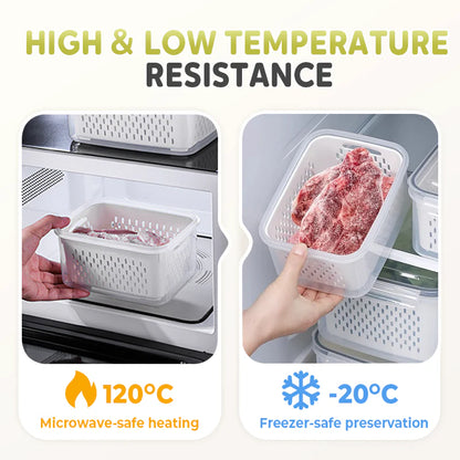 Food Storage Container with Removable Drainer & Airtight Lid