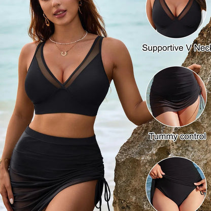 Women’s Liora Mesh-Wrap Shaping Swim Set
