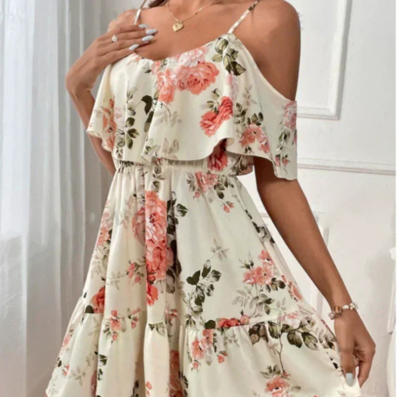 Women’s Elara Bohemian Cut-Out Shoulder Dress