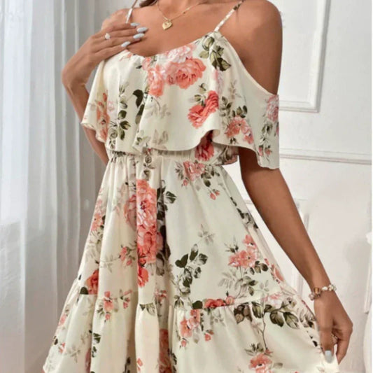 Women’s Elara Bohemian Cut-Out Shoulder Dress