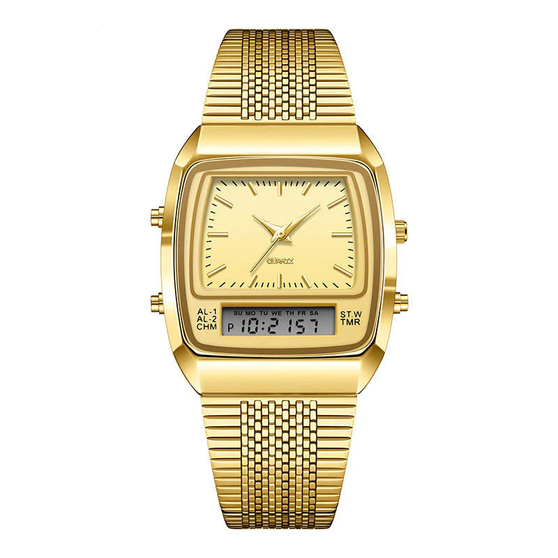 Men's Retro Square Dual-Display Watch