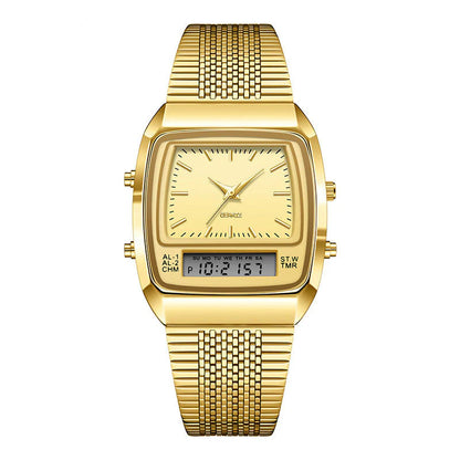 Men's Retro Square Dual-Display Watch