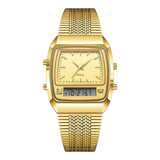 Men's Retro Square Dual-Display Watch