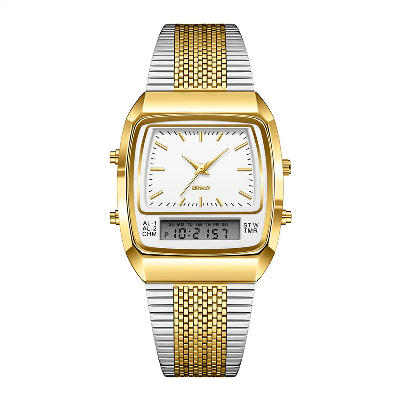 Men's Retro Square Dual-Display Watch