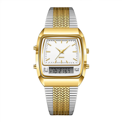 Men's Retro Square Dual-Display Watch