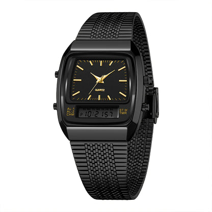 Men's Retro Square Dual-Display Watch