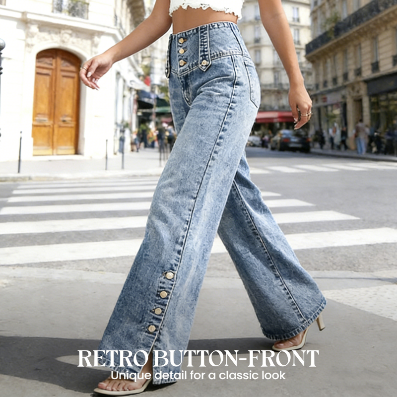 Women’s High-Waist Wide-Leg Stretch Jeans