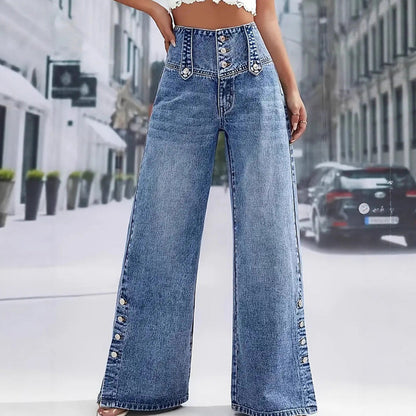Women’s High-Waist Wide-Leg Stretch Jeans