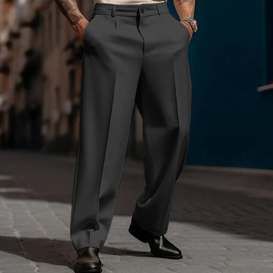 Men’s Pleated Wide-Leg Trousers