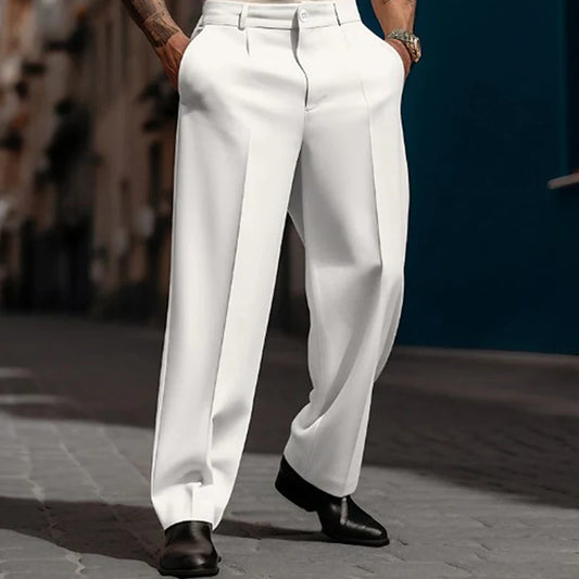 Men’s Pleated Wide-Leg Trousers
