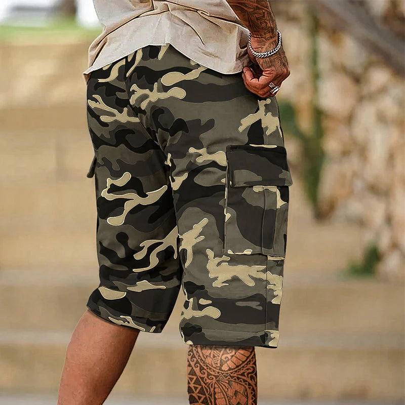 Men’s Camouflage Multi-Pocket Cargo Shorts