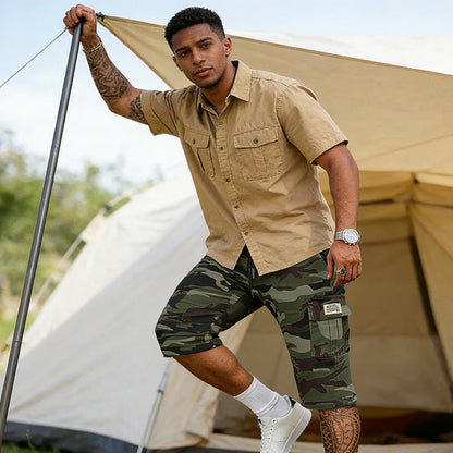 Men’s Camouflage Multi-Pocket Cargo Shorts