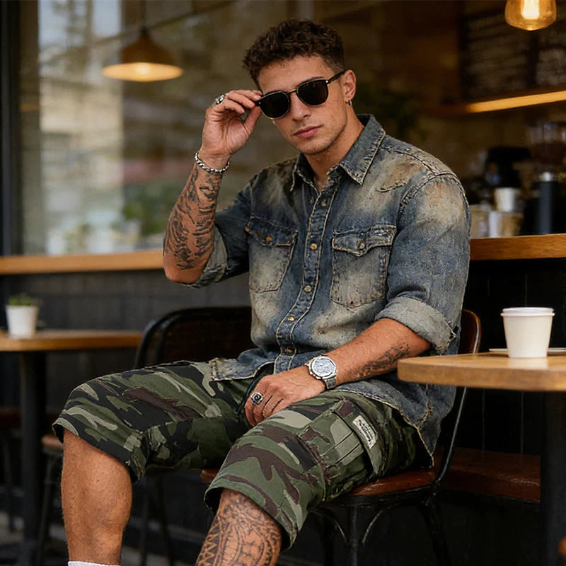 Men’s Camouflage Multi-Pocket Cargo Shorts