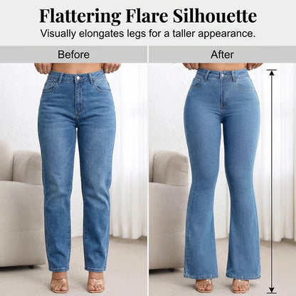 High-Waist Stretch Flared Denim Jeans