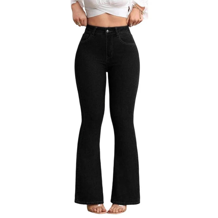 High-Waist Stretch Flared Denim Jeans
