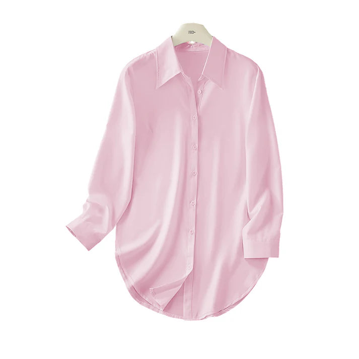 Women's Long-Sleeve High-Low Hem Shirt