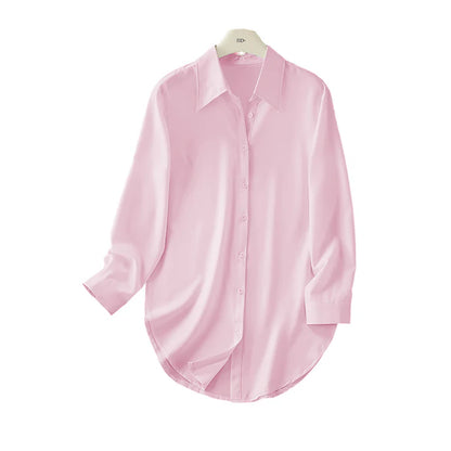 Women's Long-Sleeve High-Low Hem Shirt