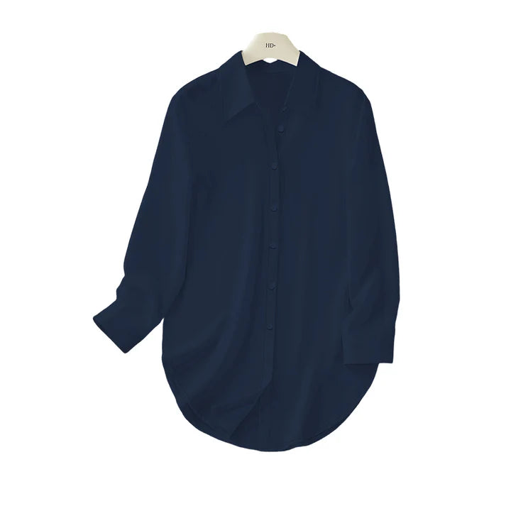 Women's Long-Sleeve High-Low Hem Shirt