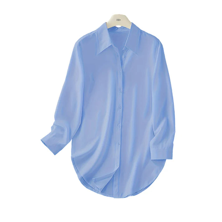 Women's Long-Sleeve High-Low Hem Shirt