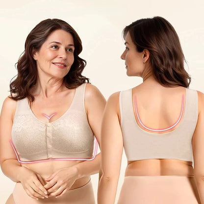 Women's Front-Fastening Non-Wired Bra