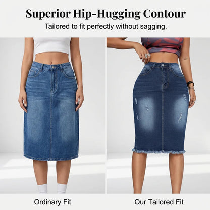 Women's High-Waisted Denim Skirt