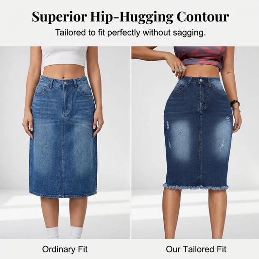 Women's High-Waisted Denim Skirt