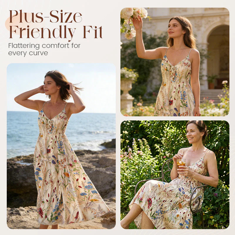 Women's Plus-Size Floral Midi Dress