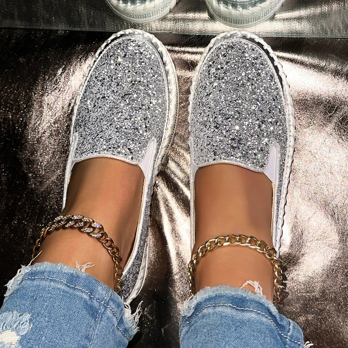 Women’s Sequin Slip-On Comfort Shoes