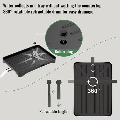 Two-Tier Kitchen Dish Drying Rack with Drain Tray