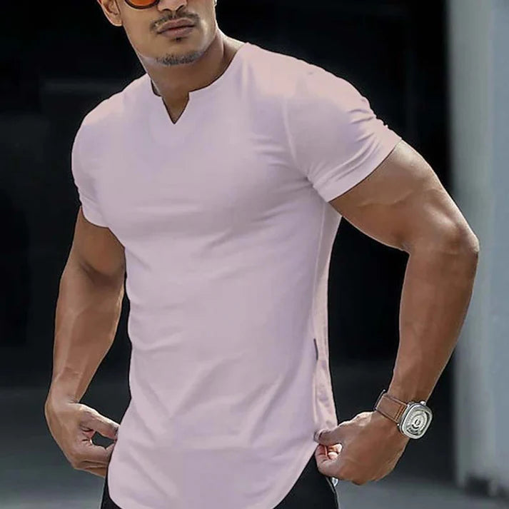 Men’s Fitted Solid Colour Athletic V-Neck T-Shirt