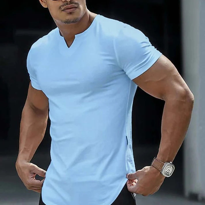 Men’s Fitted Solid Colour Athletic V-Neck T-Shirt