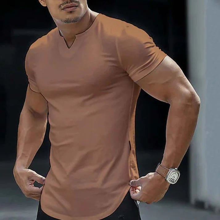 Men’s Fitted Solid Colour Athletic V-Neck T-Shirt