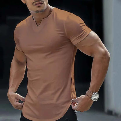 Men’s Fitted Solid Colour Athletic V-Neck T-Shirt