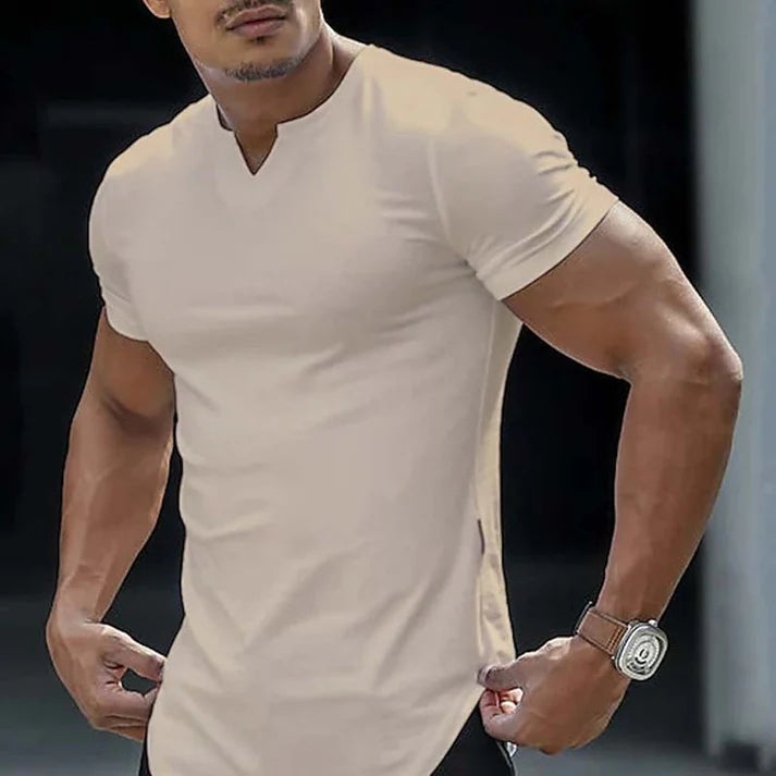 Men’s Fitted Solid Colour Athletic V-Neck T-Shirt