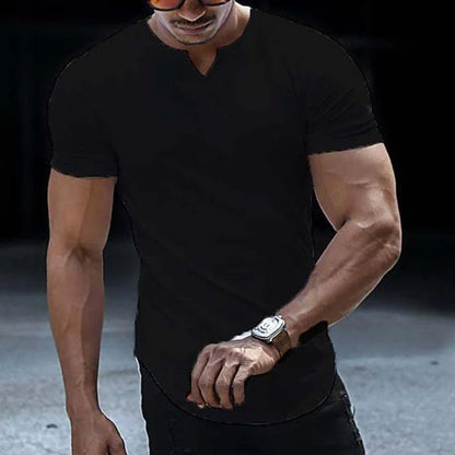 Men’s Fitted Solid Colour Athletic V-Neck T-Shirt