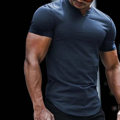 Men’s Fitted Solid Colour Athletic V-Neck T-Shirt